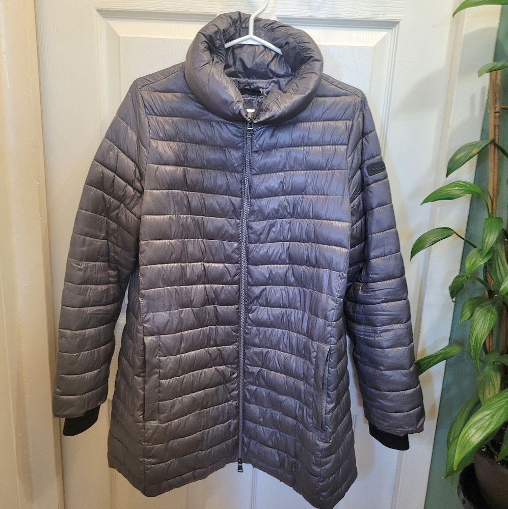 Calvin Klein Performance Lightweight Metallic Gray Womans Jacket, Size M
